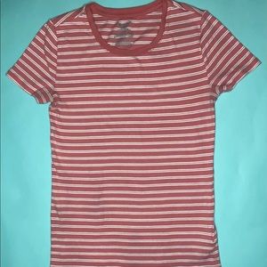 Faded Glory Womens Size Small Strip Shirt Pink 1-G